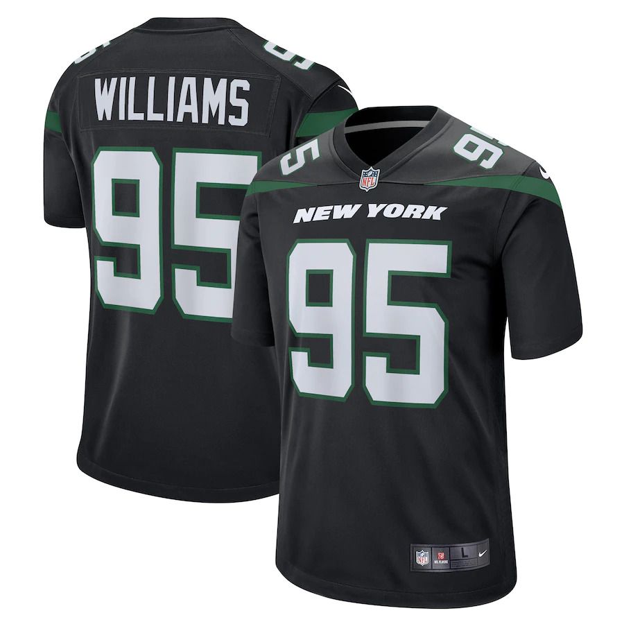Men New York Jets #95 Quinnen Williams Nike Stealth Black Alternate Game Player NFL Jersey->women nfl jersey->Women Jersey